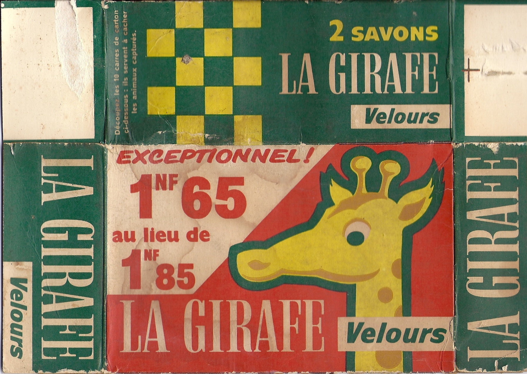 boite de carton des savons la girafe