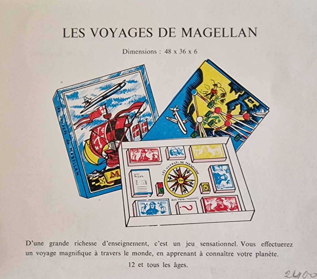 page de catalogue de jeux "la tour Saint Denis" ; Les voyages de Magellan