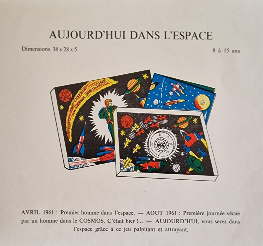 page de catalogue de jeux "la tour Saint Denis" ; Aujourd'hui dans l'espace