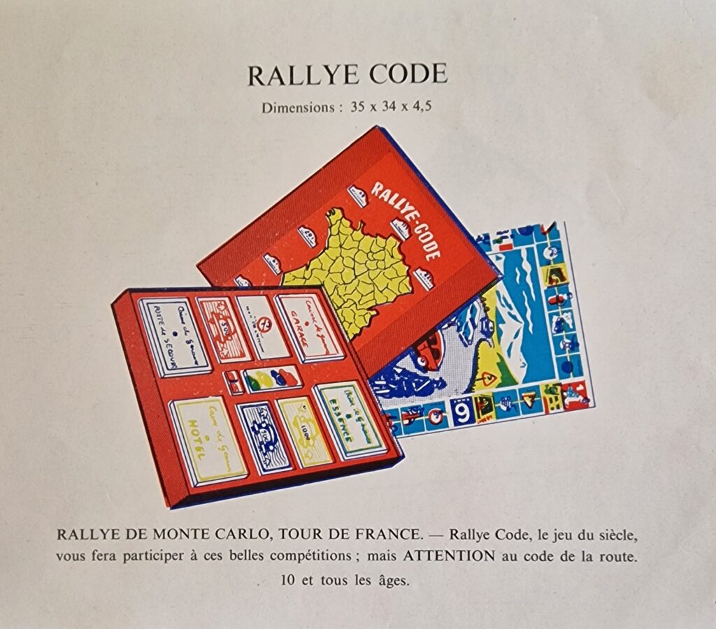 page de catalogue de jeux "la tour Saint Denis" ; RALLYE CODE