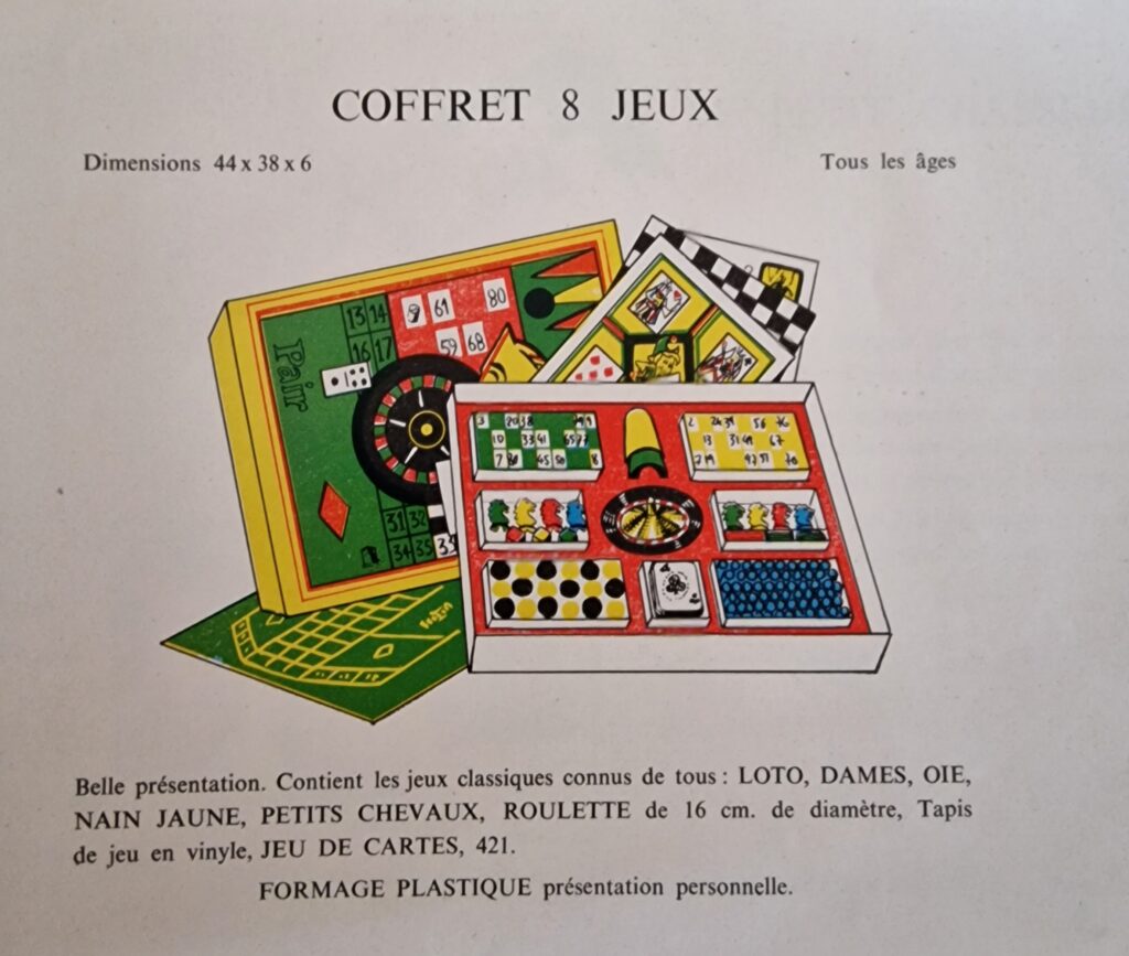 page de catalogue de jeux "la tour Saint Denis" ; coffret 8 jeux